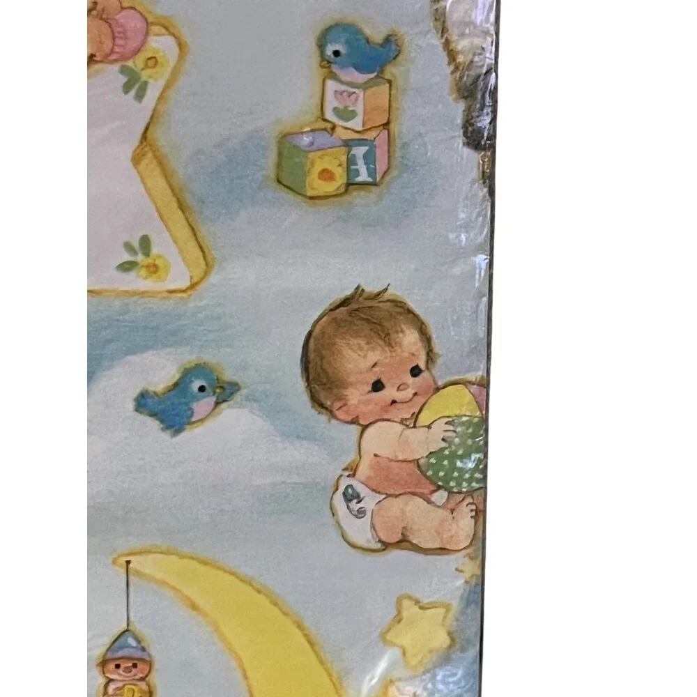 Vintage Celebrations by Gibson Wrapping Paper NEW  Baby Shower Unisex